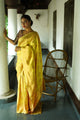 Lemon Yellow Pure Banarasi Silk Saree With Twirling Blouse Piece