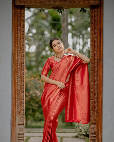 Shimmering Pure Katan Silk Saree with Rich Color