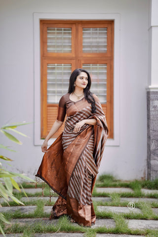 Innovative creative art silk saree