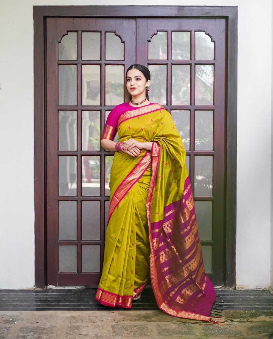 Jacquard Silk Saree with Stripes