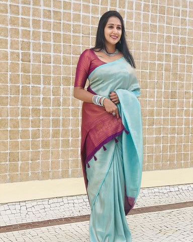 Creative art silk saree with unique patterns