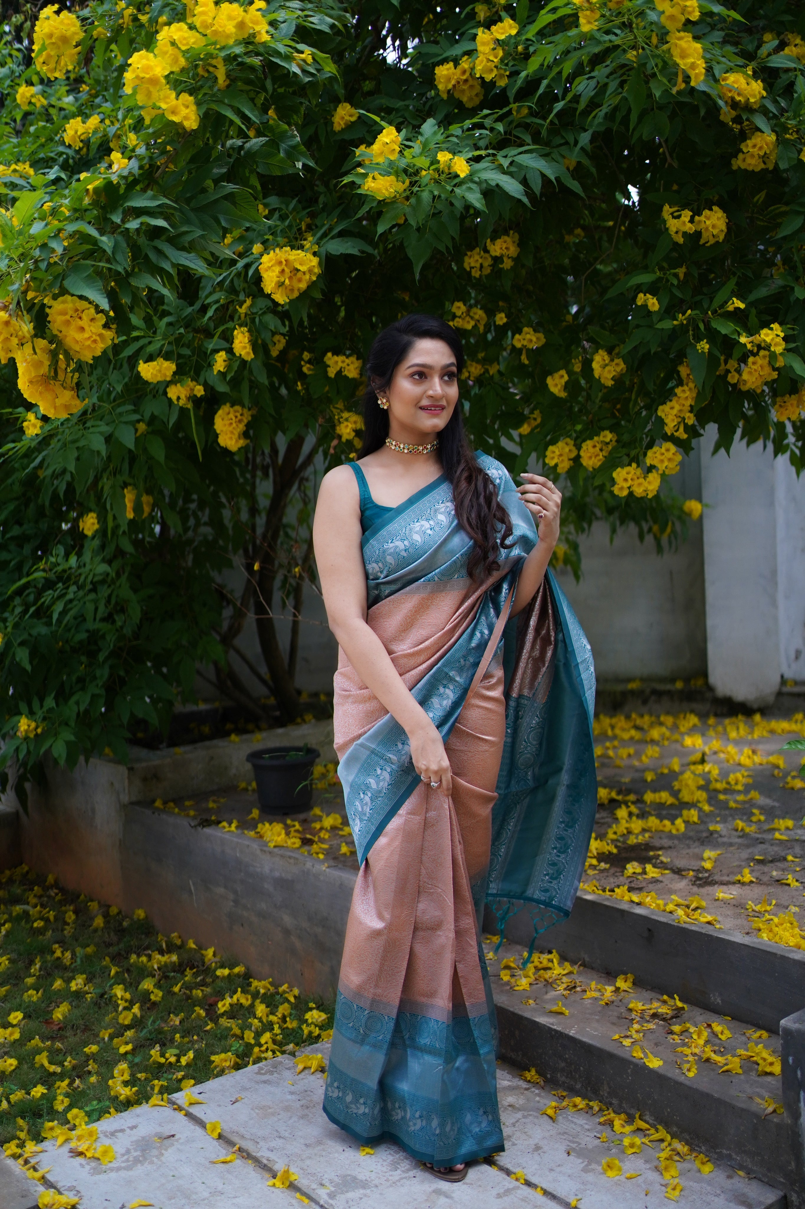 Shop Ready to Wear Pocket Enchanted Forest Mul Cotton Hand Block Printed  Saree Online at Aseem Shakti