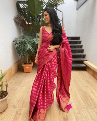 Unique and chic jacquard silk saree