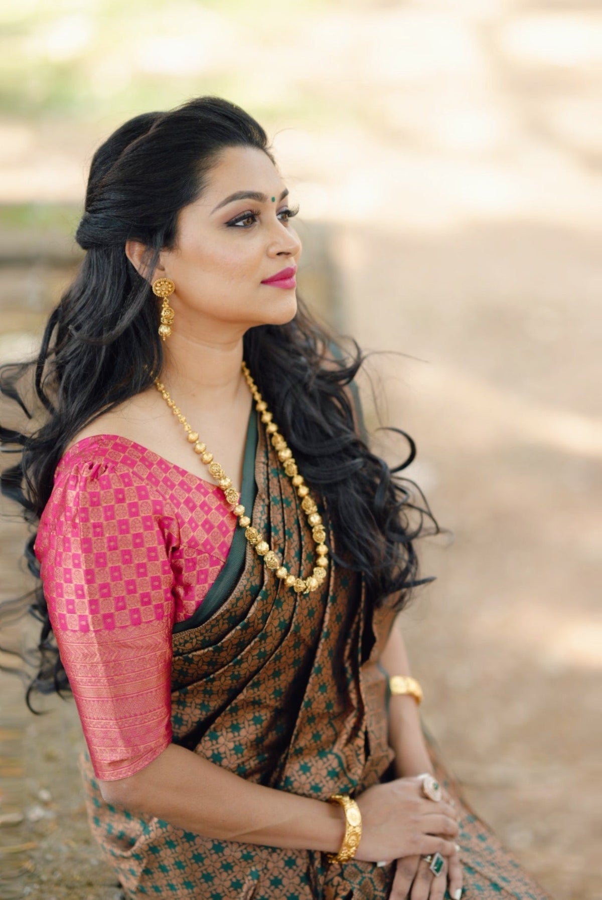 Handloom Weave Silk Saree with Bold Colors